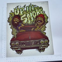Iron On Heat Transfer  Good For T-shirts Sweaters Jackets T Shirt Design Size Is About 12x10 Up In Smokes Cheech And Chong #453