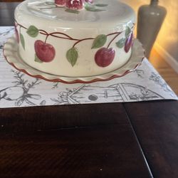 Vintage 1980s Franciscan Apple Large Covered Cake Plate