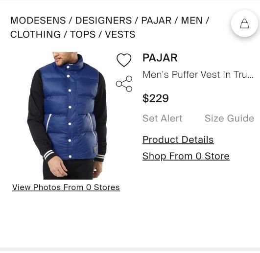 Puffer Jacket - Vest  PAJAR $249 M Size NEW With Tags 