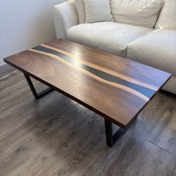 Live Edge Wood And Resin Coffee Table