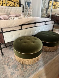 Velvet tassel ottomans $100 for the pair