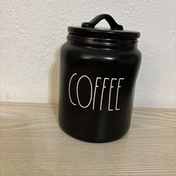 Rae Dunn Black Coffee Canister