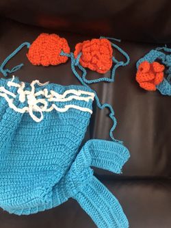 Baby mermaid photo outfit with headband