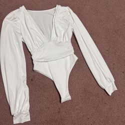 New Small White Top Blouse Bodysuit 