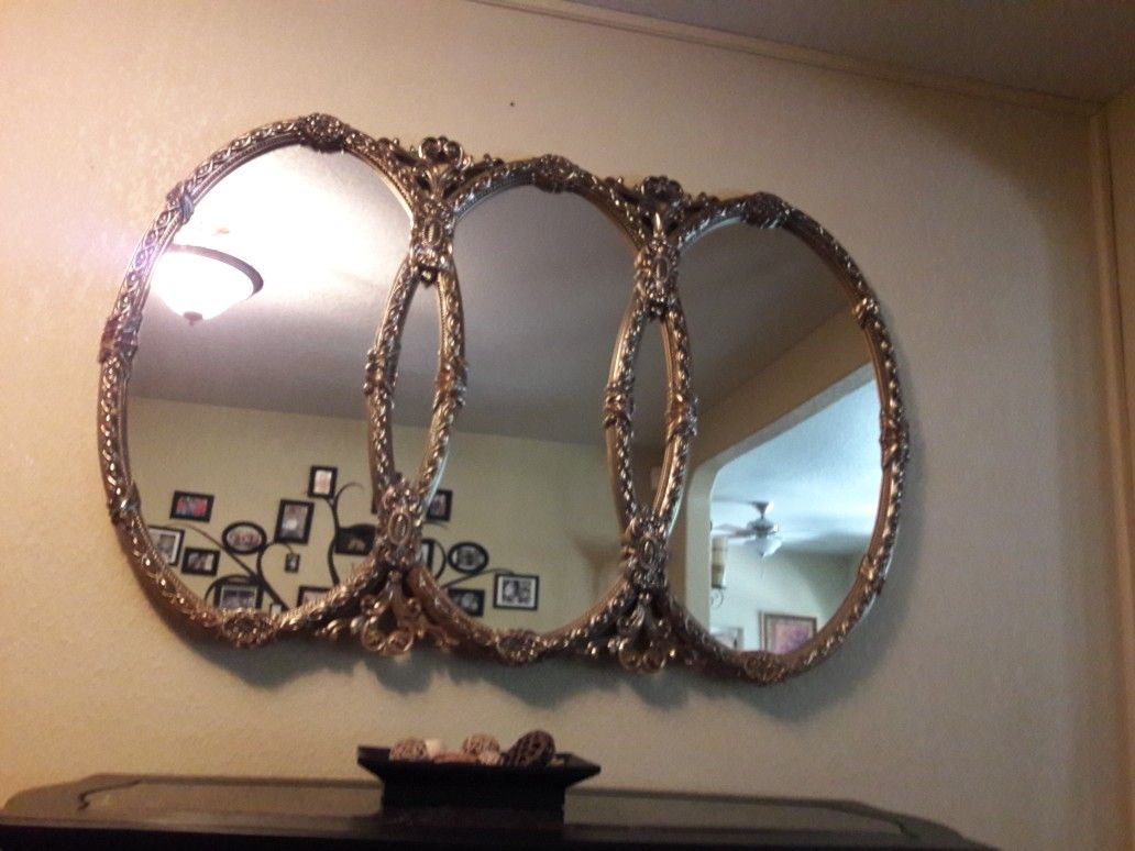 3 Oval Wood Mirror W 60"x H 41"  $200