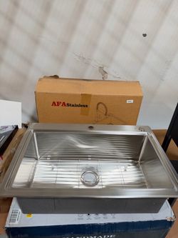33ā STAINLESSSTEEL DUAL MOUNT KITCHEN SINK