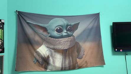 Baby Yoda Birthday Banner 