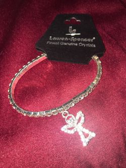 Lauren-Spencer Rhinestone Angel Stretch Bracelet