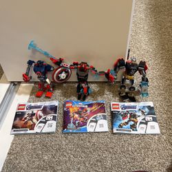 Miles Morales, Captain America, and Thor Mechs Lego