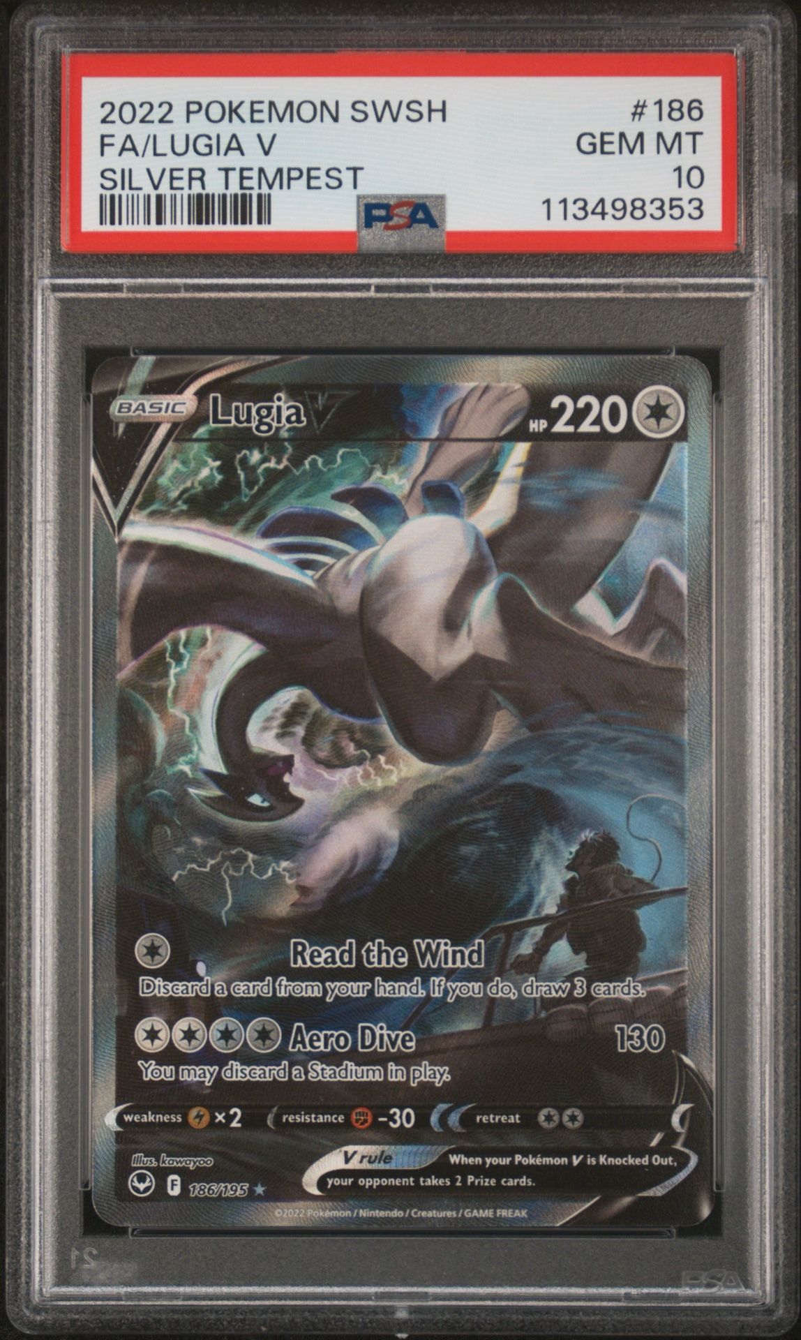 Pokemon Lugia V Alt Art 186/195 Silver Tempest PSA 10