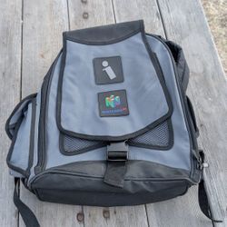RARE Interact Nintendo N64 Backpack Grey Black Bag Game Storage Vintage