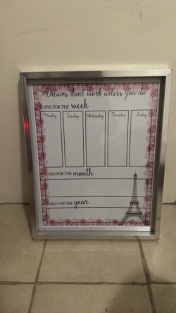 Framed Weekly Planner Whiteboard