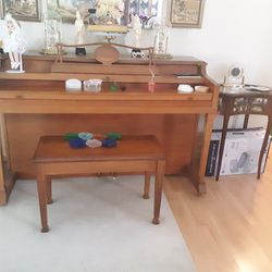 Beautiful Upright Piano By Cable, With Bench.