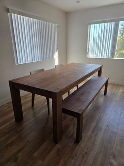 Table with bench and 2 chairs
