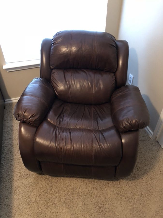 Genuine Leather recliner and couch