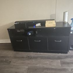 TV STAND With Droors And 2 Cubby’s All Black 