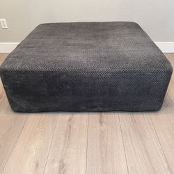 51” Oversized Charcoal Gray Chenille Sofa Ottoman-Jackson Furniture Mammoth Cocktail Ottoman-Smoke