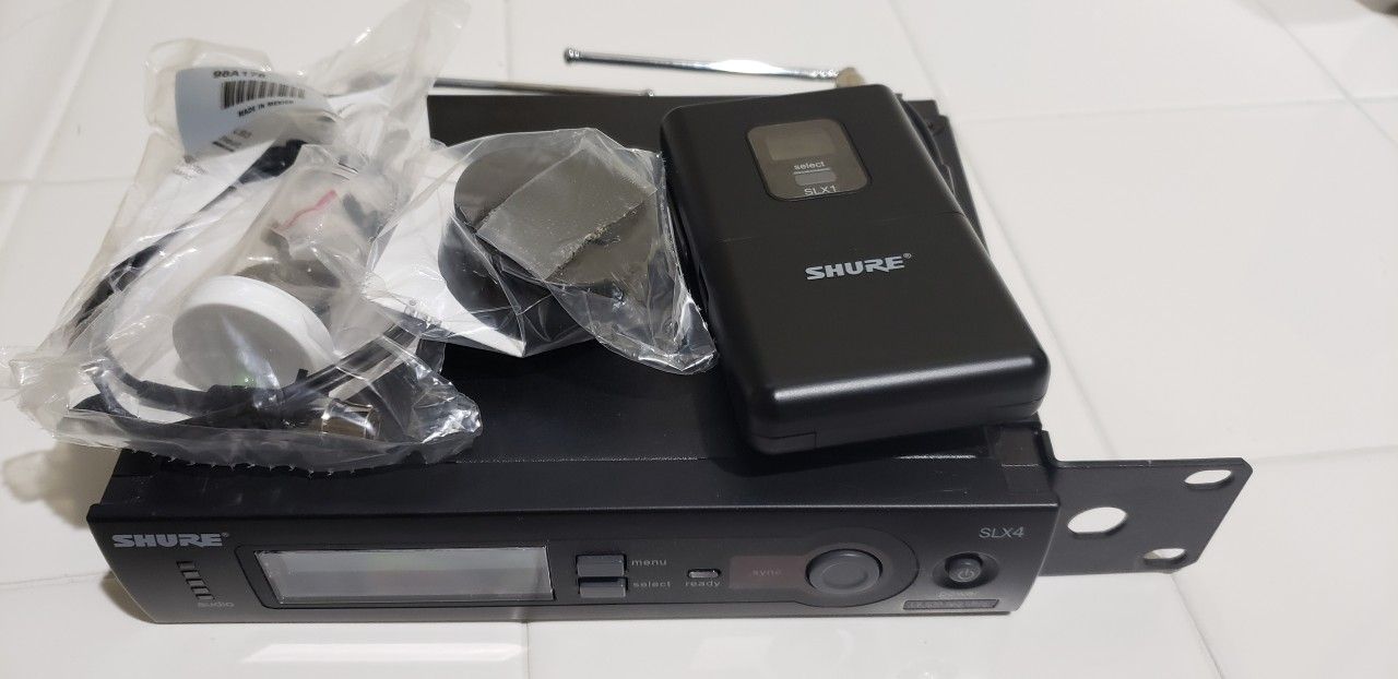 Shure Slx4 receiver, Slx1 Belt pack , shure wl 93