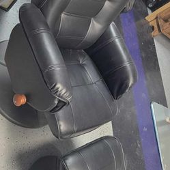 Black Reclining Chair With Foot Stool [Used In Nursery]