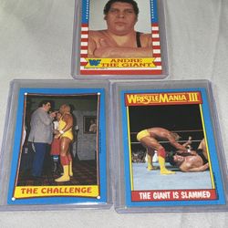 1987 Topps WWF Andre The Giant #2 And Hulk Hogan Vintage WWE Wrestling