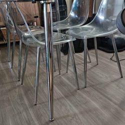 Glass Kitchen Table With 4 Clear Chairs