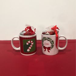 Two Holiday Mugs With Candy
