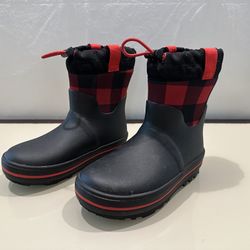 Cat & Jack Kids Rain Boots (Black & Red, Size 12)