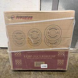 BalanceFrom Bumper Plate with Steel Hub, 100 lb Set Color