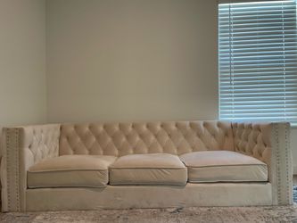 2 suede studded couches