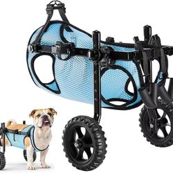  Dog Wheelchair for Back Legs, Lightweight 2 Wheels Pet Wheelchair, Height, Width & Length Adjustable, Dog Cart with Shock-Absorbing Wheels, for Injur