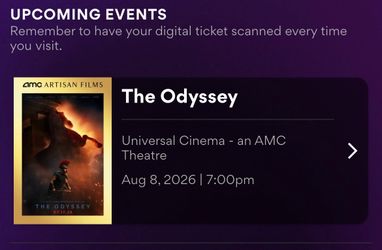 Odyssey imax 70mm 8/8 7pm 2tix