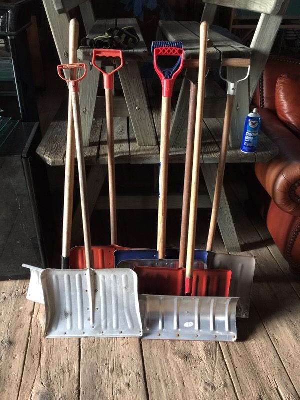 Snow shovels sold in sets of two for 10.00