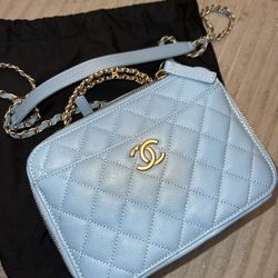 Blue Chanel Vanity Case