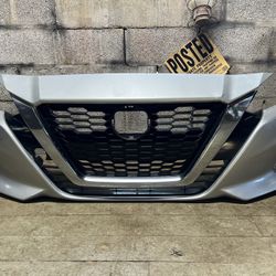 ✅ 2019 2020 Nissan ALTIMA Front Bumper OEM + ORIGINAL SILVER PAINT 🥈+ GRILLE