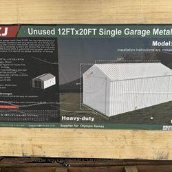 shed metal storage shop single garage 12x20