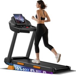 Black treadmill with incline