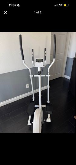 White Elliptical Trainer with Digital Display