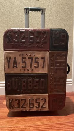 Texas License Plate Decorative Suitcase 