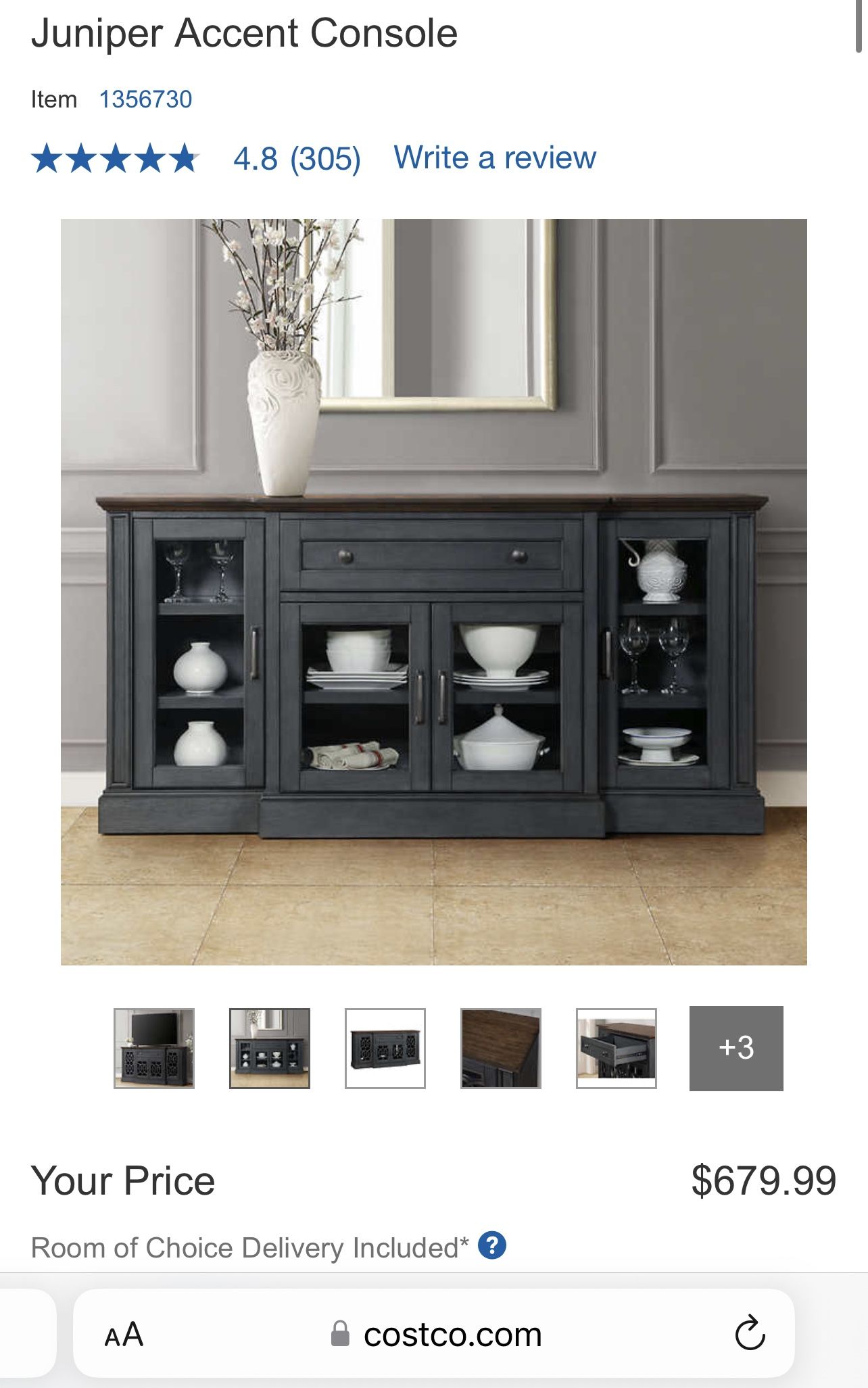 Free Delivery Brand New 72” Juniper Accent Console Buffet Credenza