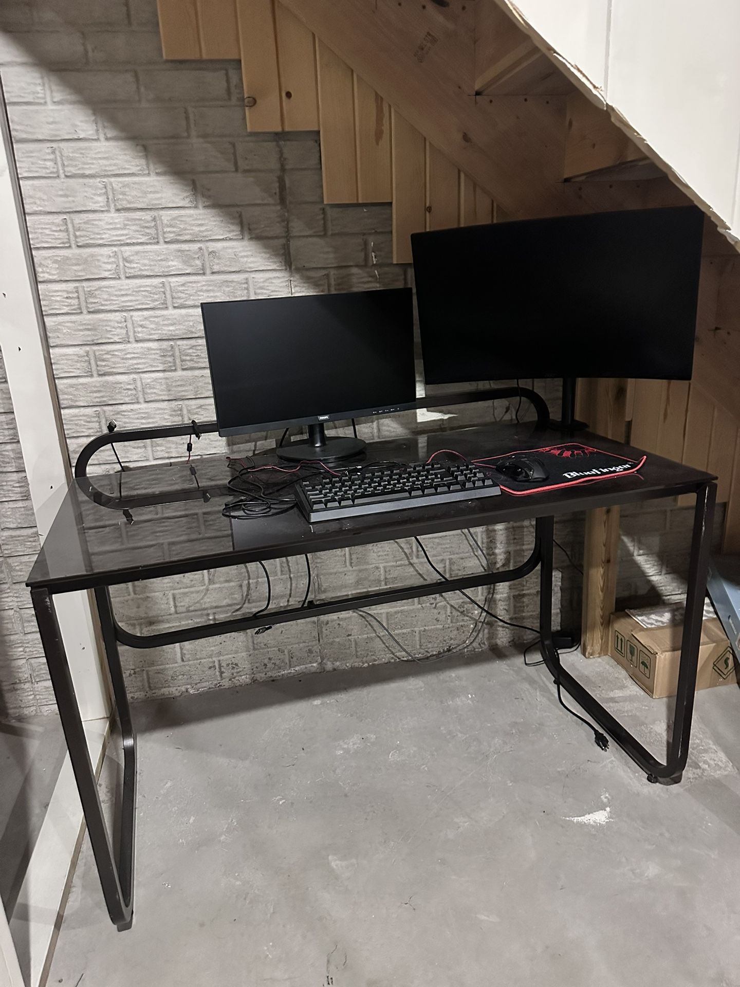 FULL SETUP – 27” + 22” Monitors Bundle (Free Keyboard, Mouse & Desk!)
