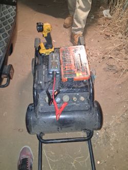 Husky.\nThree gallon single tank air compressor