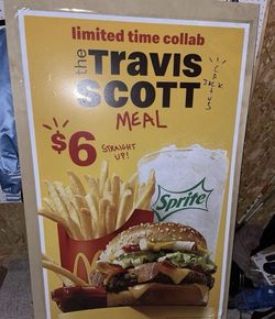 Travis Scott limited time mc Donalds collab poster