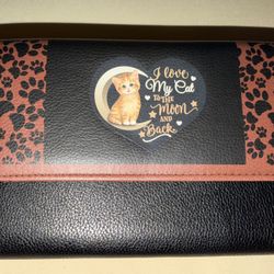 NWOT The Bradford Exchange “I Love My Cat To The Moon and Back” Tri-fold Wallet