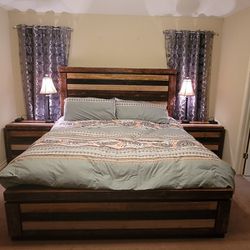 King Size Bed, Night Stands, Chest And Dresser W Mirror