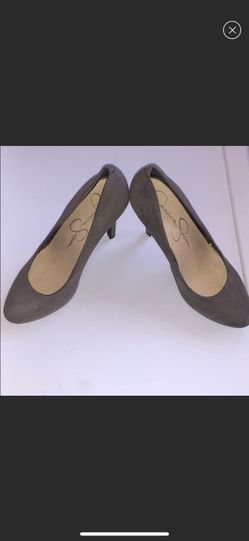 Jessica Simpson Suede Gray Heels