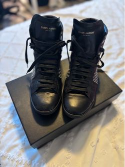 Saint Laurent YSL Black Sneakers With Studs Size 39 1/2 Style 321794 Women 8.5