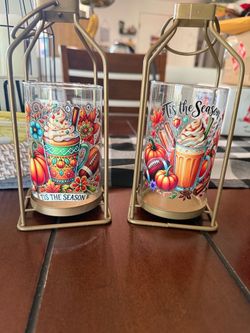 Tis the Season Fall Candle Holders Set of 2