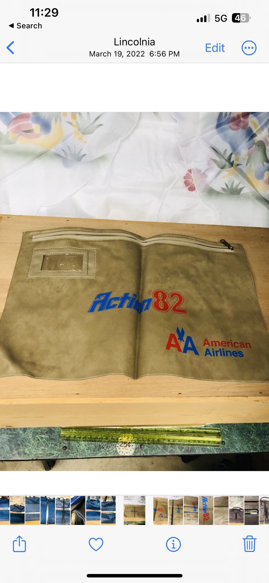 Vintage American Airlines Personnel Leather Travel Bags