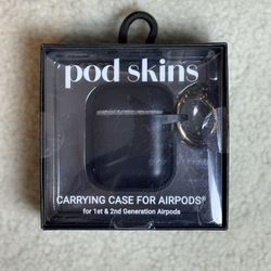 Pod Skins Carrying Black Silicon Case for 1st and 2nd Generation Airpods 