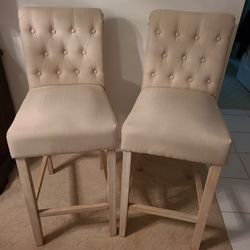 Brand NEW Assembled NOBPEINT FABRIC UPHOLSTERED BARSTOOLS  29 INCH 2 EACH For The PAIR 2 Each 